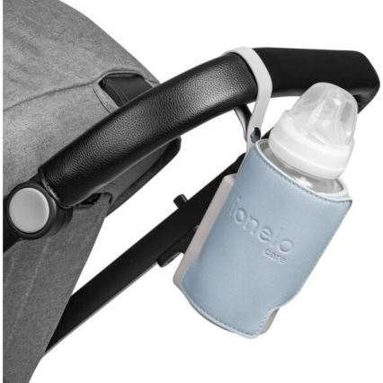 Lionelo - Uzlādējams pudeļu sildītājs THERMUP GO PLUS 10W/5V zils/pelēks