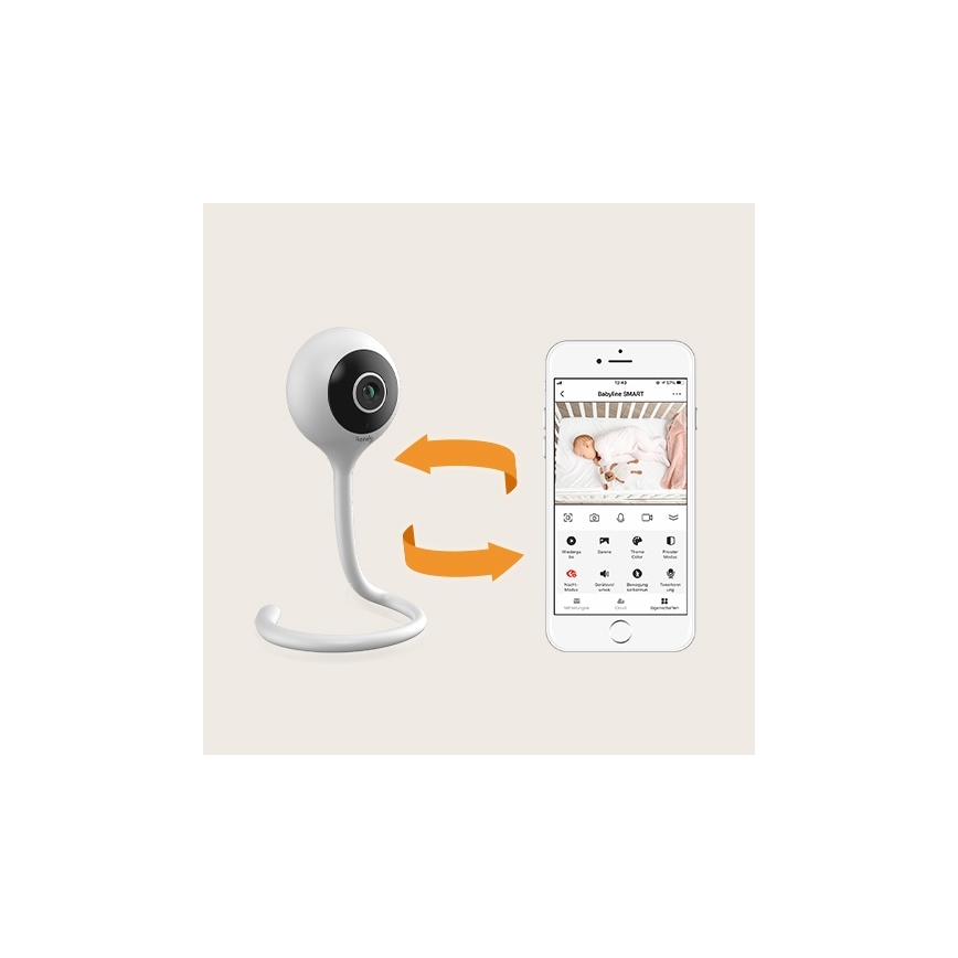 Lionelo - Viedais bērnu monitors BABYLINE SMART Wi-Fi balts