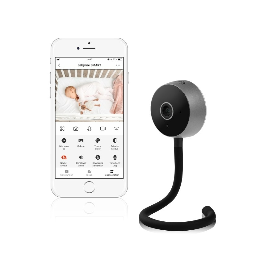 Lionelo - Viedais bērnu monitors BABYLINE SMART Wi-Fi, melns