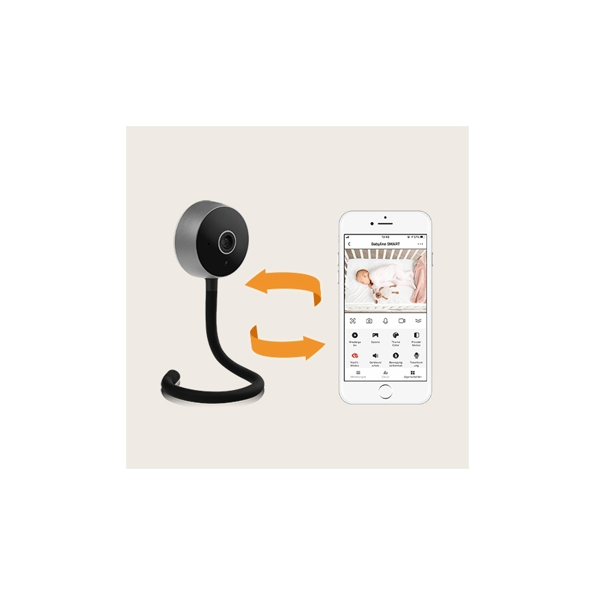 Lionelo - Viedais bērnu monitors BABYLINE SMART Wi-Fi, melns