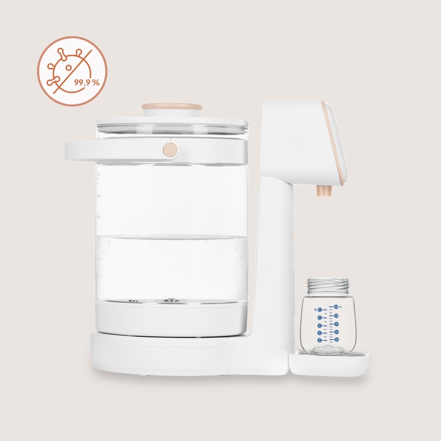 Lionelo - Zīdaiņu piena pagatavošanas ierīce BABYPRESTO 2.0 1200W/230V White