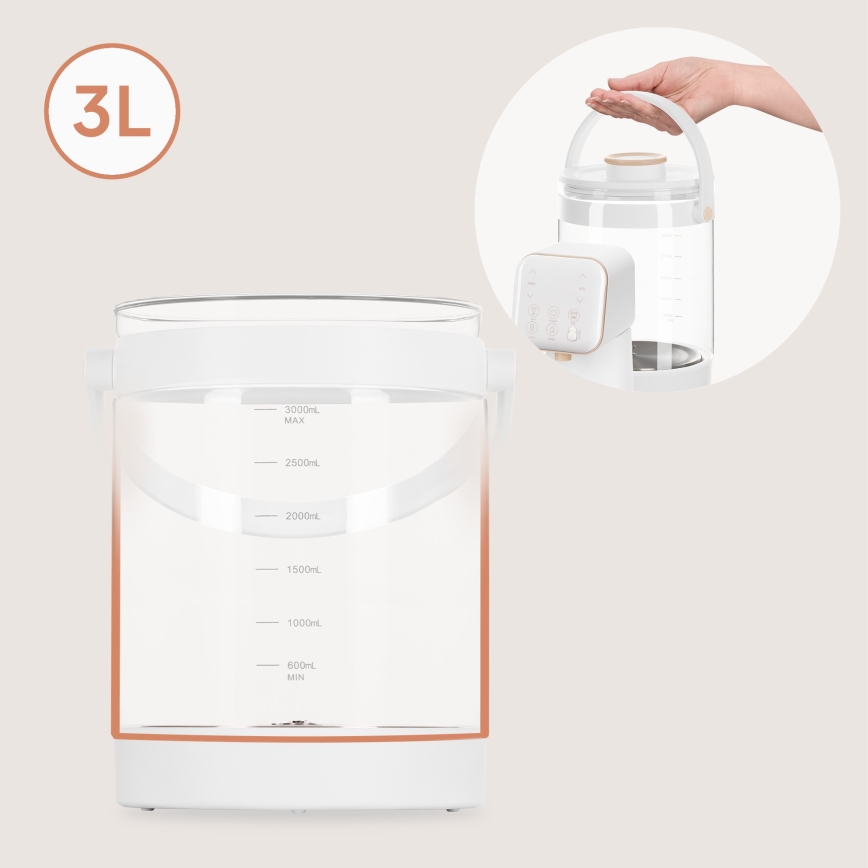 Lionelo - Zīdaiņu piena pagatavošanas ierīce BABYPRESTO 2.0 1200W/230V White