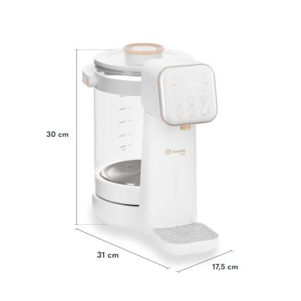 Lionelo - Zīdaiņu piena pagatavošanas ierīce BABYPRESTO 2.0 1200W/230V White