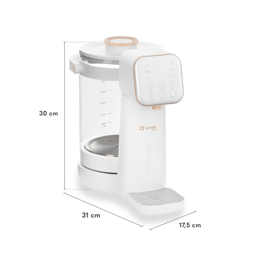 Lionelo - Zīdaiņu piena pagatavošanas ierīce BABYPRESTO 2.0 1200W/230V White