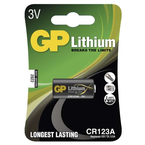 Litija baterija CR123A GP LITHIUM 3V/1400 mAh