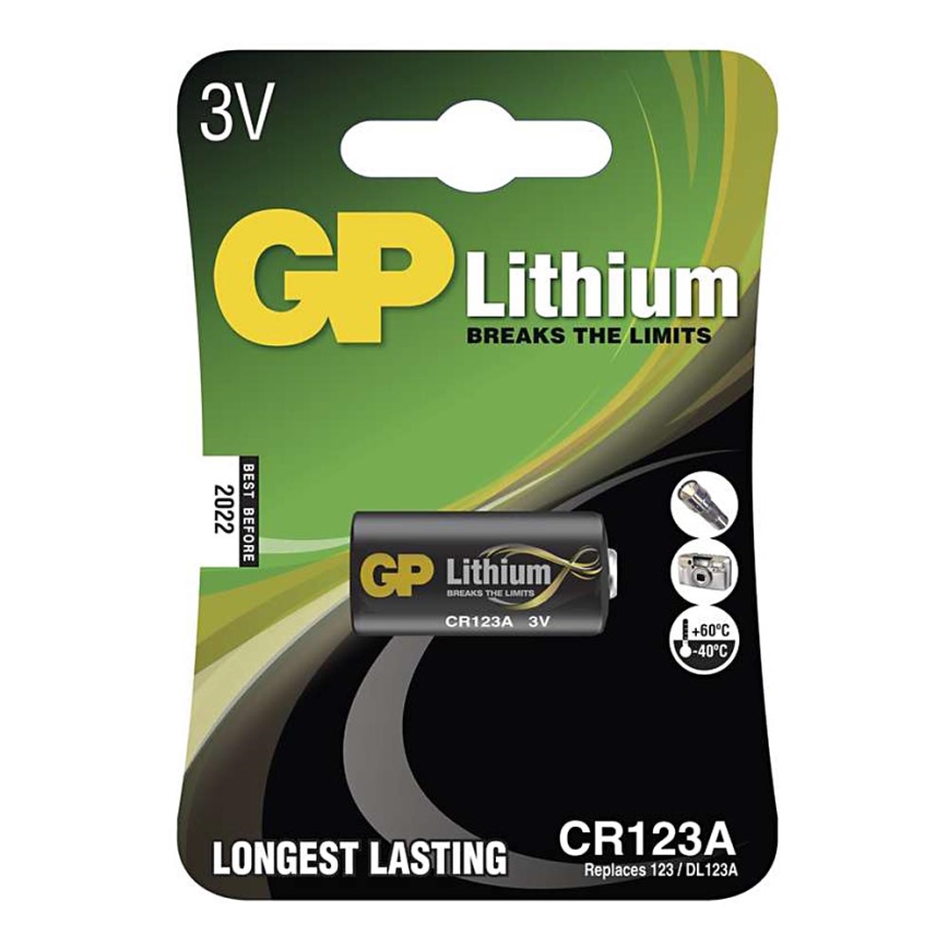 Litija baterija CR123A GP LITHIUM 3V/1400 mAh