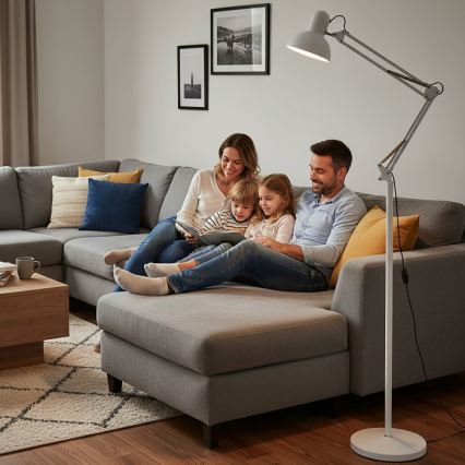 Locāma stāvlampa AURIQ 1xE27/60W/230V 184 cm balta
