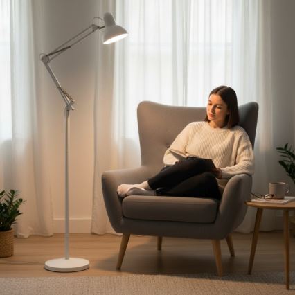 Locāma stāvlampa AURIQ 1xE27/60W/230V 184 cm balta