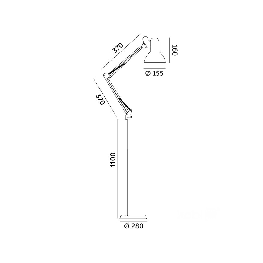 Locāma stāvlampa AURIQ 1xE27/60W/230V 184 cm balta