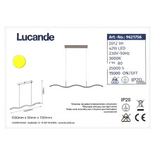 Lucande - LED Aptumšojama lustra ar auklu BRAMA LED/42W/230V