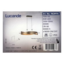 Lucande - LED Aptumšojama lustra ar auklu MARIJA LED/24W/230V