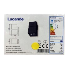 Lucande - LED Āra sienas lampa GABRIELA 2xLED/9,5W/230V IP54