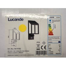 Lucande - LED Saules enerģijas sienas lampa ar sensoru TIMEO LED/3W/3,7V IP54