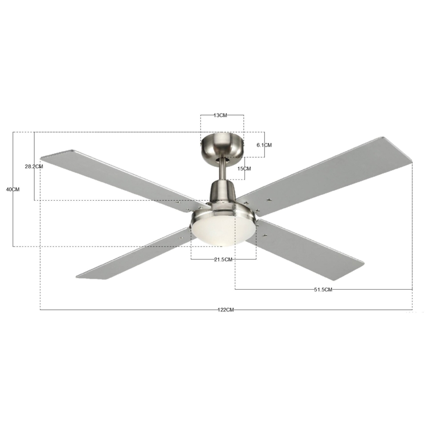 Lucci Air 210334 - Griestu ventilators AIRFUSION QUEST 1xE27/60W/230V koks/matēts hroms + tālvadības pults