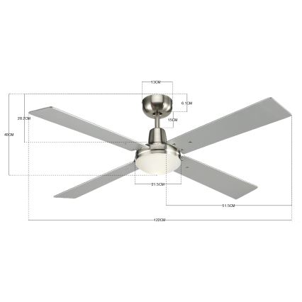 Lucci Air 210334 - Griestu ventilators AIRFUSION QUEST 1xE27/60W/230V koks/matēts hroms + tālvadības pults