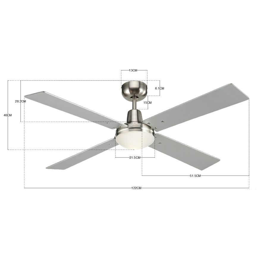 Lucci Air 210334 - Griestu ventilators AIRFUSION QUEST 1xE27/60W/230V koks/matēts hroms + tālvadības pults