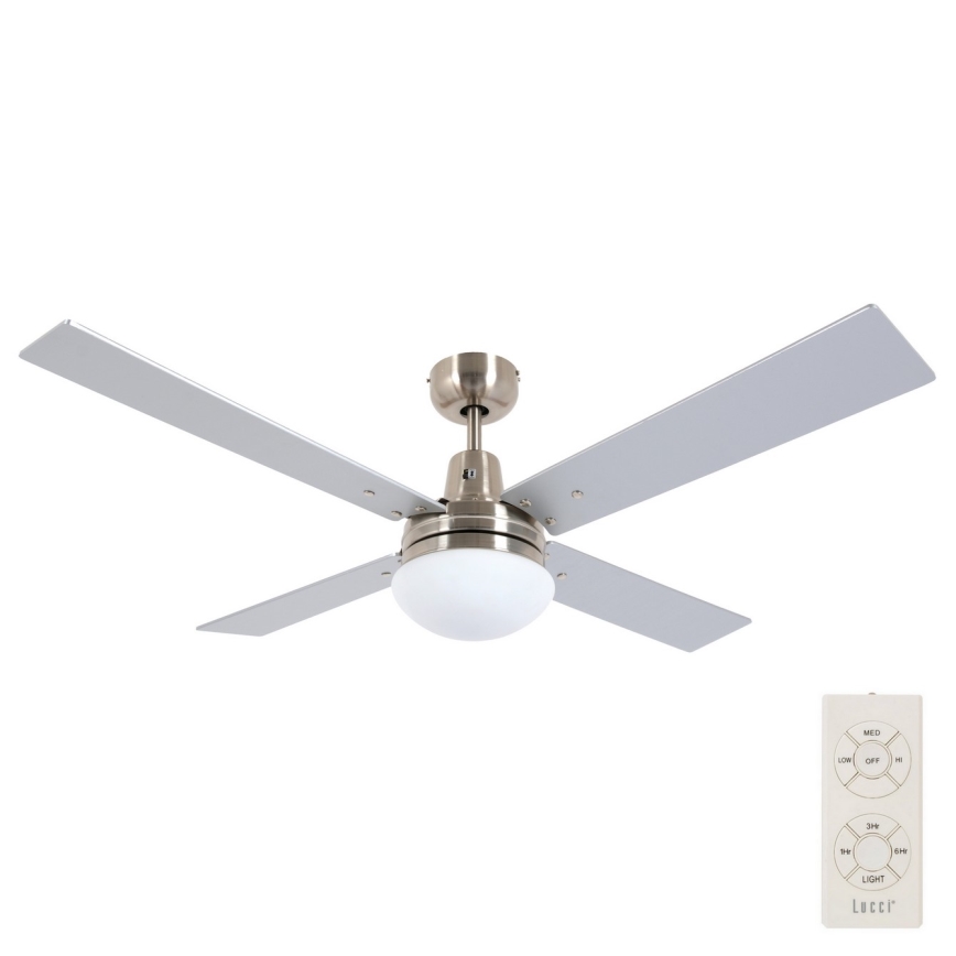 Lucci Air 210334 - Griestu ventilators AIRFUSION QUEST 1xE27/60W/230V koks/matēts hroms + tālvadības pults