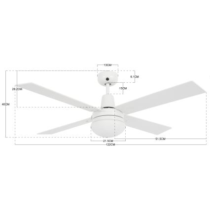 Lucci Air 210339 - Griestu ventilators AIRFUSION QUEST 1xE27/60W/230V balta/koks + tālvadības pults
