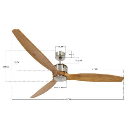 Lucci air 210506 - Griestu ventilators AIRFUSION AKMANI Pavlovnija/brūna + tālvadības pults