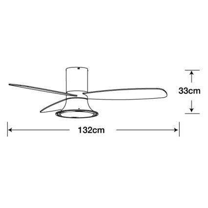 Lucci Air 210661 - LED Aptumšojams griestu ventilators FLUSSO 1xGX53/18W/230V koks/balta + tālvadības pults