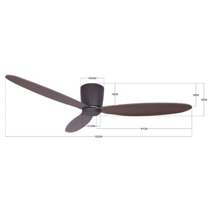 Lucci air 212883 - Griestu ventilators AIRFUSION RADAR koka/brūns Ø 132 cm + tālvadības pults