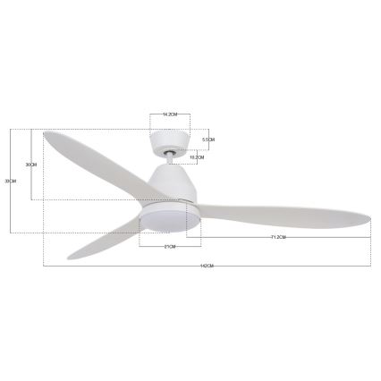 Lucci air 213043 - LED Griestu ventilators WHITEHAVEN GX53/17W/230V balta + tālvadības pults