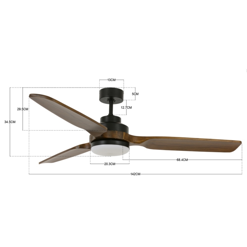Lucci air 213054 - LED Griestu ventilators SHOALHAVEN GX53/17W/230V melna/Pavlovnija + tālvadības pults