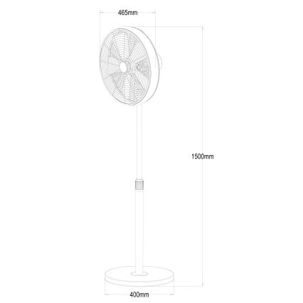 Lucci Air 213117EU - Statīva ventilators BREEZE matēts hroms
