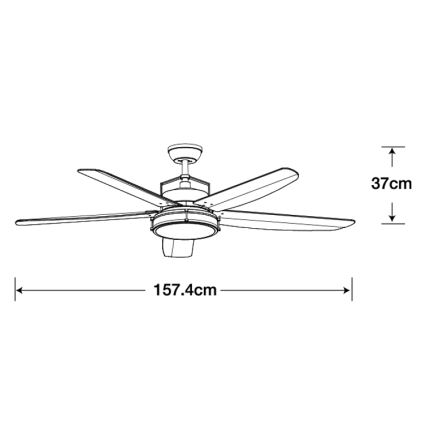 Lucci air 213176-LED Aptumšojams griestu ventilators LOUISVILLE 1xGX53/18W/230V koks/balta + tālvadības pults