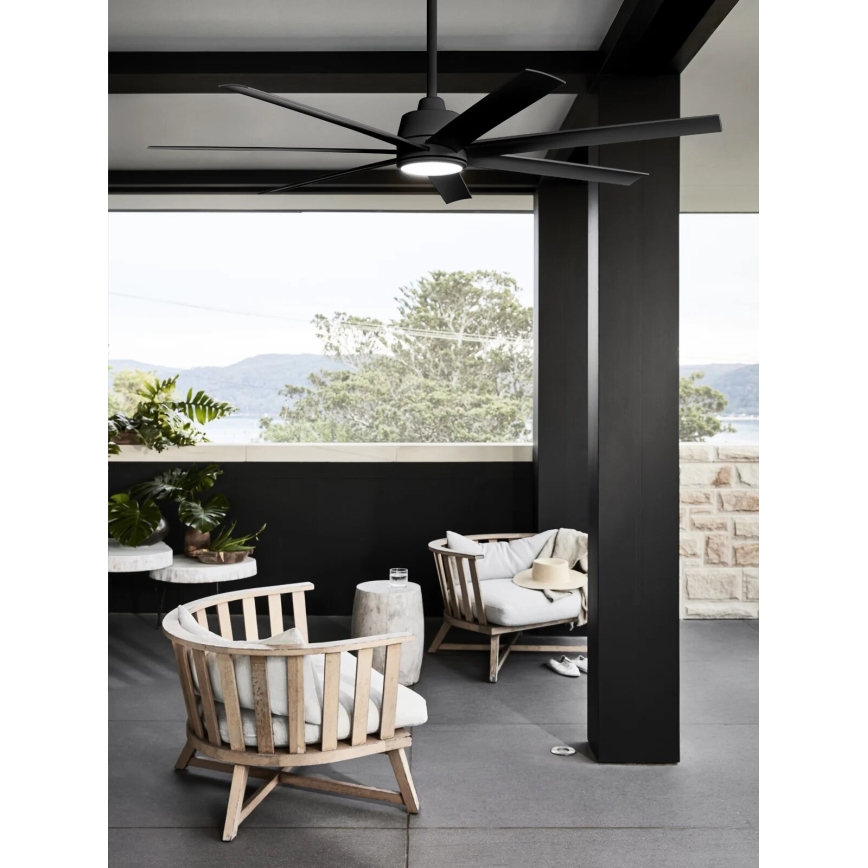 Lucci Air 21318349 - LED Aptumšojams griestu ventilators ATLANTA 1xGX53/12W/230V d. 142 cm melna + tālvadības pults