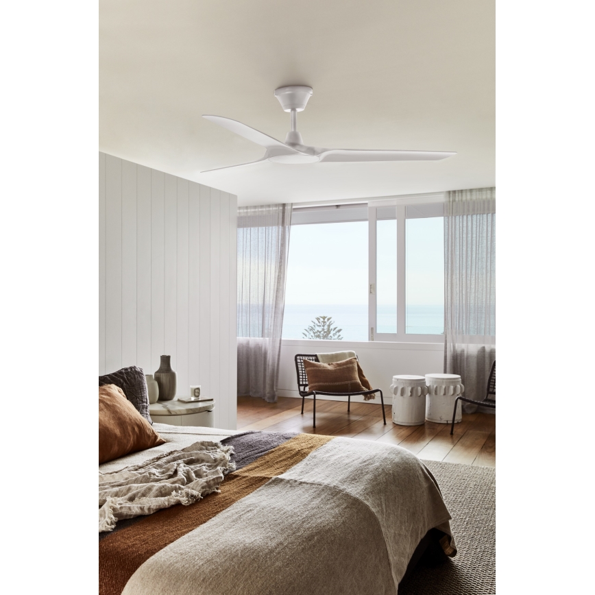 Lucci Air 21321549 - Griestu ventilators ABYSS d. 142 cm IP66 balta + tālvadības pults