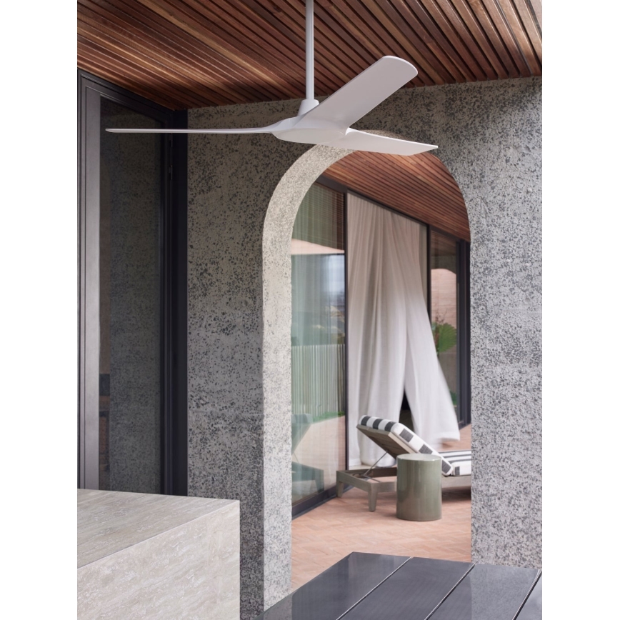 Lucci Air 21321549 - Griestu ventilators ABYSS d. 142 cm IP66 balta + tālvadības pults