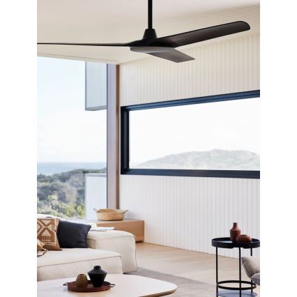 Lucci Air 21321649 - Griestu ventilators ABYSS d. 142 cm IP66 melna + tālvadības pults