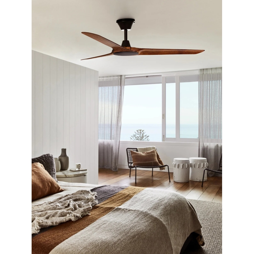 Lucci Air 21321749 - Griestu ventilators ABYSS d. 142 cm IP66 brūna + tālvadības pults