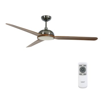 Lucci air 213301- LED Aptumšojams griestu ventilators UNIONE 1xGX53/12W/230V brūna/spīdīgi hromēts + tālvadības pults