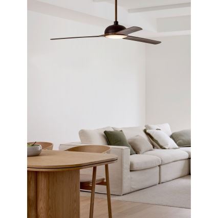Lucci air 213301- LED Aptumšojams griestu ventilators UNIONE 1xGX53/12W/230V brūna/spīdīgi hromēts + tālvadības pults
