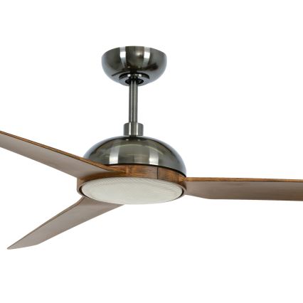 Lucci air 213301- LED Aptumšojams griestu ventilators UNIONE 1xGX53/12W/230V brūna/spīdīgi hromēts + tālvadības pults