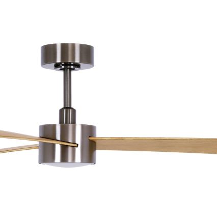 Lucci air 21610449 - LED Aptumšojams griestu ventilators CLIMATE 1xGX53/12W/230V brūna/spīdīgi hromēts + tālvadības pults