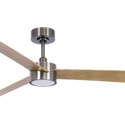 Lucci air 21610449 - LED Aptumšojams griestu ventilators CLIMATE 1xGX53/12W/230V brūna/spīdīgi hromēts + tālvadības pults