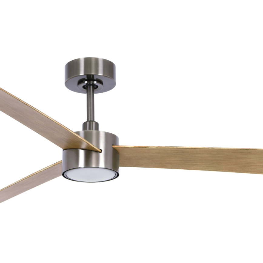 Lucci air 21610449 - LED Aptumšojams griestu ventilators CLIMATE 1xGX53/12W/230V brūna/spīdīgi hromēts + tālvadības pults