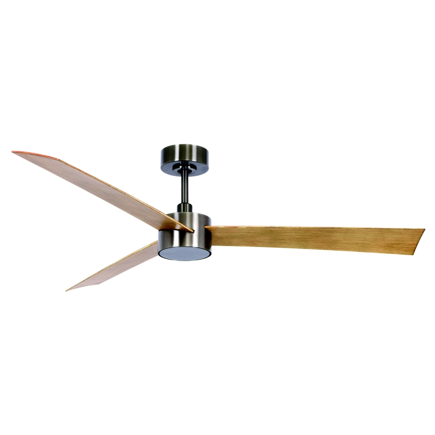 Lucci air 21610449 - LED Aptumšojams griestu ventilators CLIMATE 1xGX53/12W/230V brūna/spīdīgi hromēts + tālvadības pults