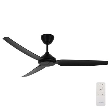 Lucci air 21616349 - Griestu ventilators POLIS IP55 melns + tālvadība