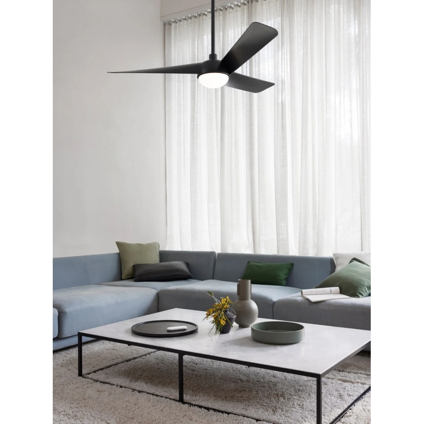 Lucci Air 21617149 - LED dimmējams griestu ventilators OSPREY 1xGX53/12W/230V Ø 132 cm melns + tālvadības pults