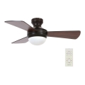Lucci Air 512311 - Griestu ventilators AIRLIE HUGGER 2xE27/15W/230V koka/brūns Ø 91 cm + tālvadība
