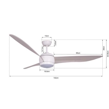 Lucci air 512911 - LED Griestu ventilators AIRFUSION NORDIC LED/20W/230V koks/balta + tālvadības pults