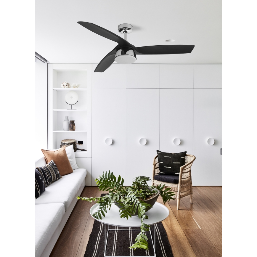 Lucci air 513072 - LED Aptumšojams griestu ventilators BRONX LED/18W/230V 3000/4000/6000K melna/spīdīgi hromēts + tālvadības pults