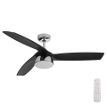 Lucci air 513072 - LED griestu ventilators ar regulējamu apgaismojumu BRONX LED/18W/230V 3000/4000/6000K melns/spīdīgs hroms Ø 132 cm + tālvadība