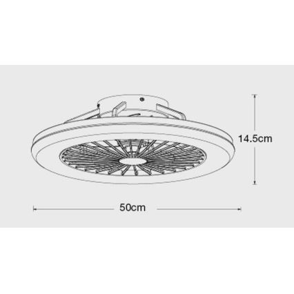Lucci Air 513200 - LED Aptumšojama griestu lampa ar ventilatoru OSLO LED/20W/230V 3000/4500/6500K balta + tālvadības pults