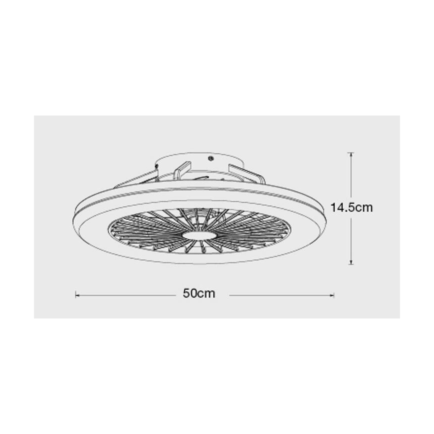 Lucci Air 513200 - LED Aptumšojama griestu lampa ar ventilatoru OSLO LED/20W/230V 3000/4500/6500K balta + tālvadības pults