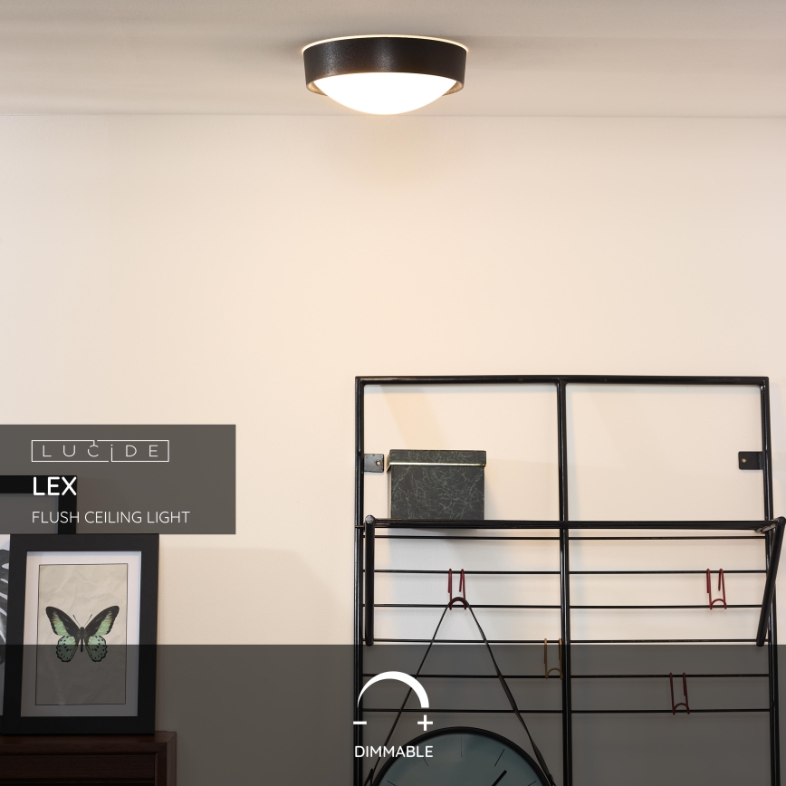 Lucide 08109/01/30 - Griestu lampa LEX 1xE27/9W/230V, melna